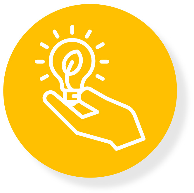 we innovate cutting edge solutions we commit to building a better future - icon