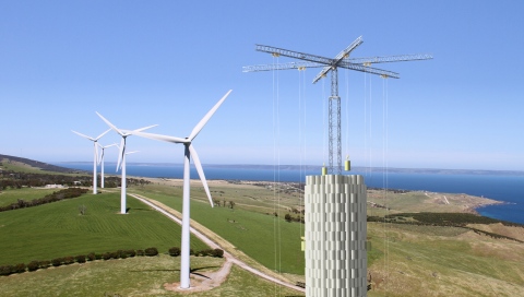 Energy Vault CDU and Wind Turbines 1