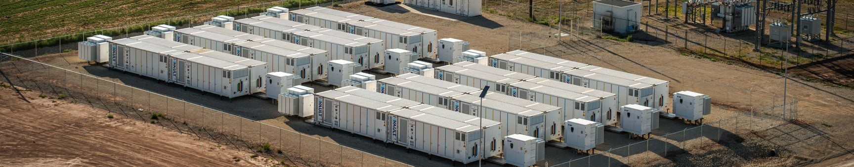 Aerial view of an Energy Vault battery storage project