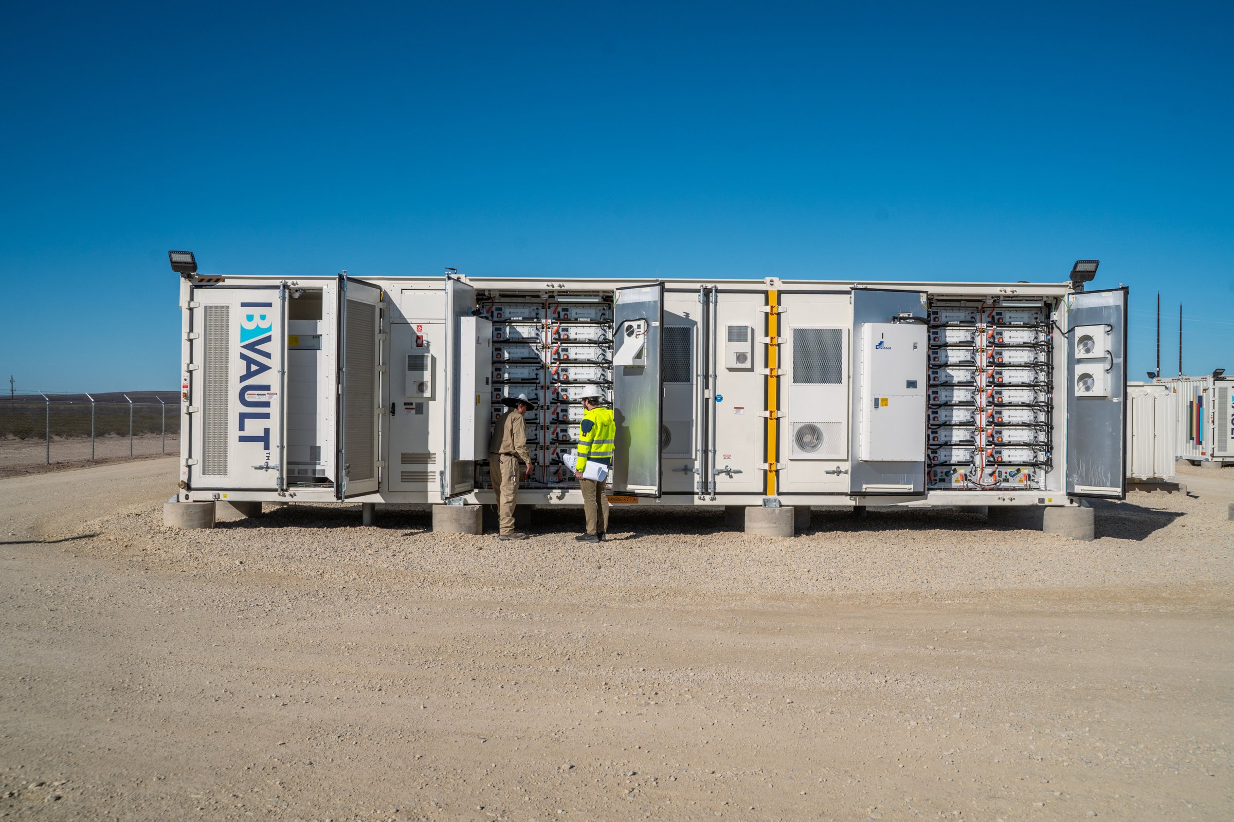 Technician at an Energy Vault storage site