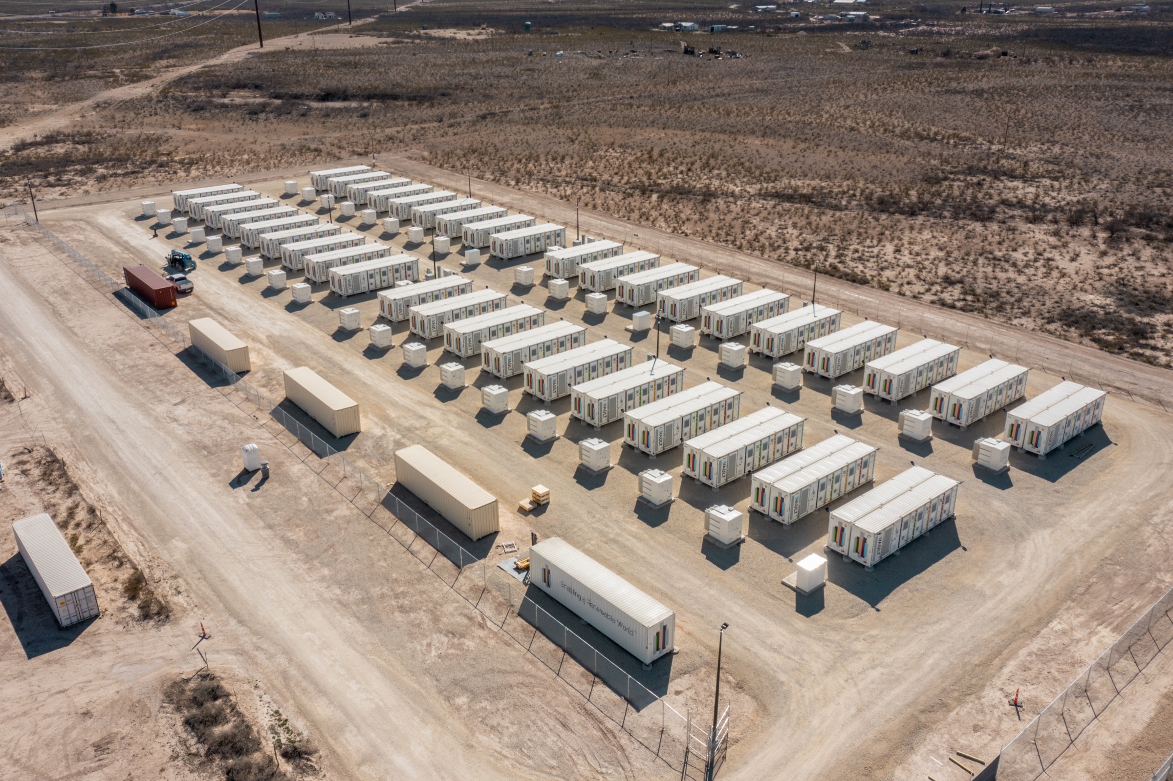 Aerial view of the Cross Trails Battery Energy Storage System site