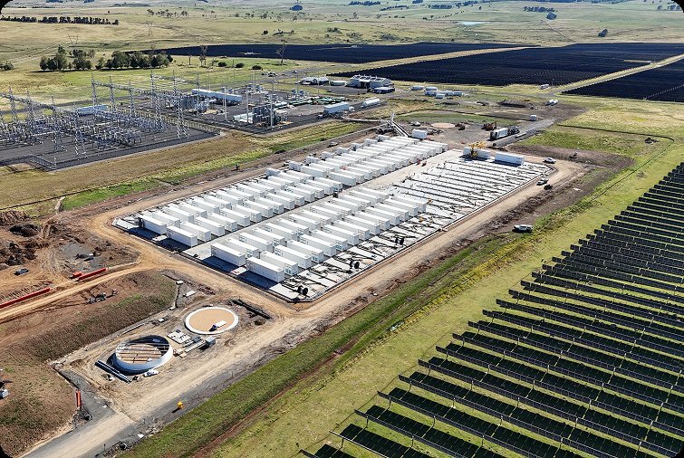 New England BESS beside solar arrays