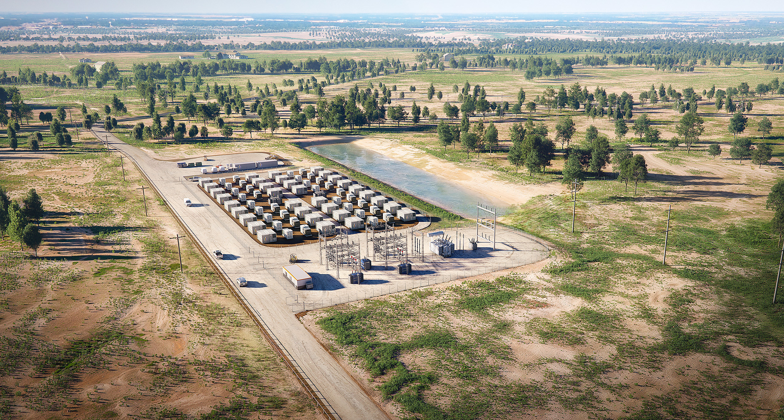Aerial view of the Sosa Energy Center site in Madison County, Texas