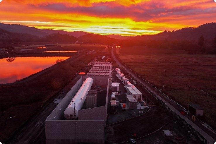 Sunset over the Calistoga Resiliency Center site