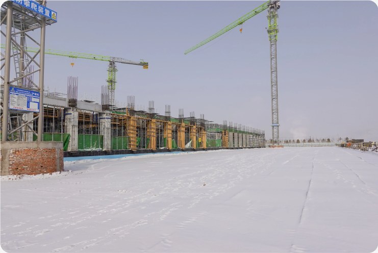 Locally sourced construction at the Zhangye site